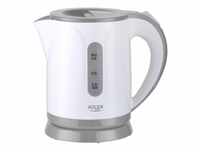 Adler | Kettle | AD 1371g | Electric | 850 W | 0.8 L | Stainless steel/Polypropylene | 360° rotational base | White/Grey
