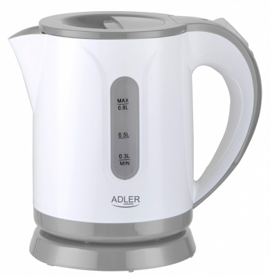 Adler | Kettle | AD 1371g | Electric | 850 W | 0.8 L | Stainless steel/Polypropylene | 360° rotational base | White/Grey