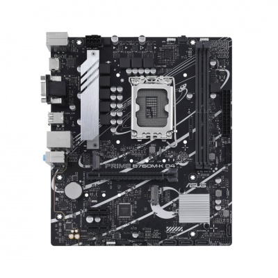 Asus | PRIME B760M-K D4 | Processor family Intel | Processor socket  LGA1700 | DDR4 DIMM | Memory slots 2 | Supported hard disk drive interfaces 	SATA, M.2 | Number of SATA connectors 4 | Chipset  Intel B760 | mATX