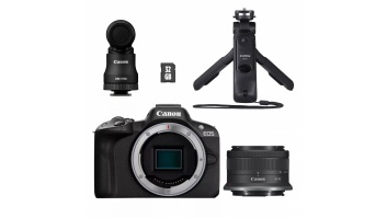 Canon | EOS R50 + RF-S 18-45mm CREATOR KIT (SIP) | Megapixel 24.2 MP | Image stabilizer | ISO sensitivity (max) 32000 | Display diagonal 2.95 " | Wi-Fi | Video recording | Automatic, manual | CMOS | Black