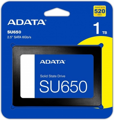 ADATA | Ultimate SU650 | 1000 GB | SSD form factor 2.5" | Solid-state drive interface SATA 6Gb/s | Read speed 520 MB/s | Write speed 450 MB/s