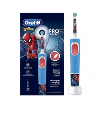 Oral-B | Electric Toothbrush | Vitality PRO Kids Spiderman | Rechargeable | For kids | Number of brush heads included 1 | Number of teeth brushing modes 2