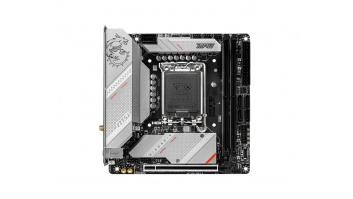 MSI | MPG B760I EDGE WIFI | Processor family Intel | Processor socket  LGA1700 | DDR5 DIMM | Memory slots 2 | Supported hard disk drive interfaces SATA, M.2 | Number of SATA connectors 4 | Chipset Intel B760 | Mini-ITX