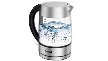 TEFAL | Kettle | KI772D | Electric | 2400 W | 1.7 L | Glass | 360° rotational base | Stainless Steel/Black