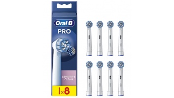 Oral-B | Replaceable toothbrush heads | EB60X-8 Sensitive Clean Pro | Heads | For adults | Number of brush heads included 8 | White