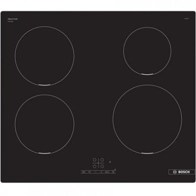 Bosch Hob | PIE611BB5E | Induction | Number of burners/cooking zones 4 | Touch | Timer | Black | Display