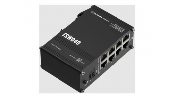 Teltonika Industrial Switch | TSW040 | Unmanaged | DIN rail mountable | 10/100 Mbps (RJ-45) ports quantity 8 | PoE+ ports quantity 8 | Power supply type 2-pin industrial DC power socket