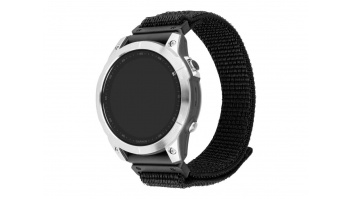 Fixed | Sporty Strap for Garmin QuickFit 26mm | 160-210 | Black | Nylon