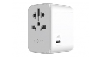 Fixed | Voyager World Adapter | FIXCT30-1C2A-WH | USB-A/USB-C | Travel Adapter