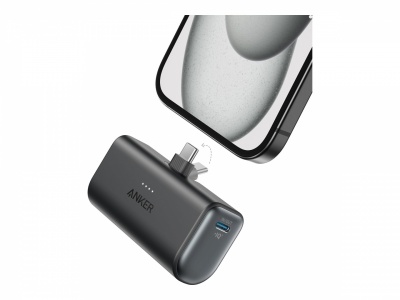 Anker Nano Power Bank Built-In with USB-C Connector | A1653H11 | 5000 mAh | Black