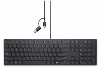 Dell | Collaboration Keyboard | KB525C | Keyboard | Wired | Russian | Black | USB-C