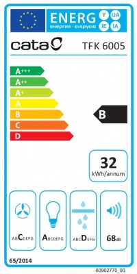 CATA Hood | TFK 6005 X | Telescopic | Energy efficiency class B | Width 60 cm | 360 m³/h | Mechanical | CSLED | Stainless steel