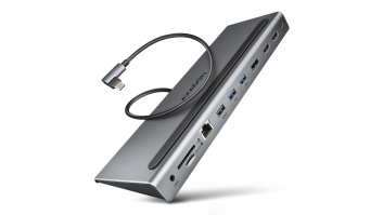 AXAGON USB-C 5Gbps TRIPLE 4K DISPLAY 11in1 Hub | HMC-4KX3