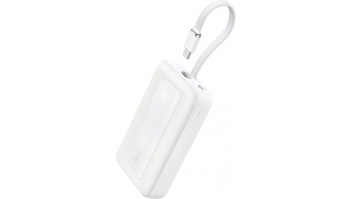 Anker Power Bank, Built-In USB-C Cable, 30W | A1688H21 | 10000 mAh | White