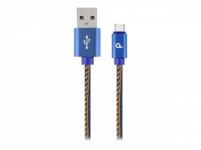 Cablexpert | Premium Jeans (Denim) Type-C USB Cable with Metal Connectors | CC-USB2J-AMCM-1M-BL