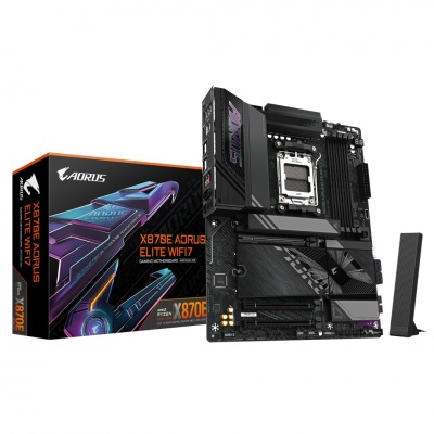 Gigabyte X870E A ELITE WIFI7 | Processor family AMD | Processor socket AM5 | DDR5 | Supported hard disk drive interfaces SATA, M.2 | Number of SATA connectors 4