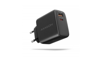 AXAGON GaN wallcharger 2x port (USB-A + USB-C), PD3.0/PPS/QC4+/SFC2.0/AFC/SCP/FCP/Apple, 45W | ACU-PQ45