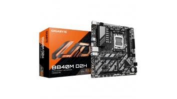 Gigabyte B840M D2H | Processor family AMD | Processor socket AM5 | DDR5 | Supported hard disk drive interfaces SATA, M.2 | Number of SATA connectors 4