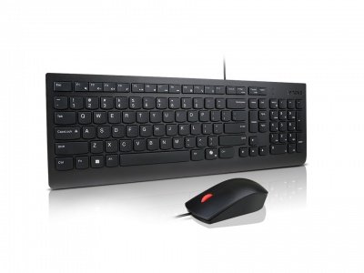 Lenovo Essential Wired Combo Keyboard and Mouse | Keyboard and Mouse Set | Wired | Mouse included | Nordic | Black