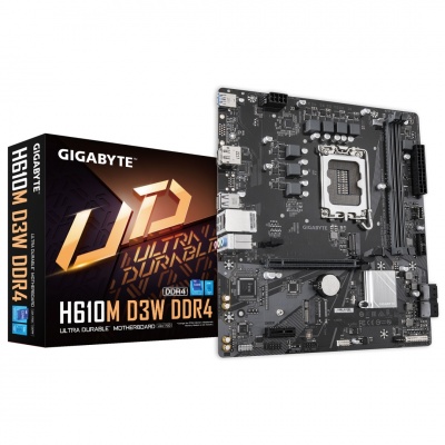 Gigabyte H610M D3W DDR4 | Processor family Intel | Processor socket LGA1700 | DDR4 | Supported hard disk drive interfaces M.2, SATA | Number of SATA connectors 4
