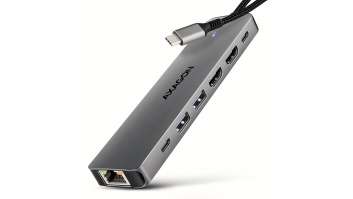 AXAGON USB-C 5Gbps DUAL 4K DISPLAY 7in1 Hub | HMC-7HX2