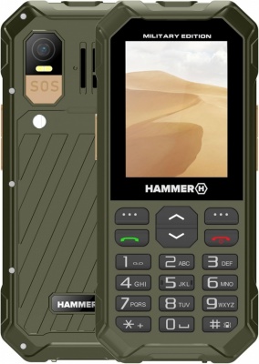 Hammer 6 LTE Military Edition | Green | 2.4 " | IPS | 48 MB | 128 MB | Dual SIM | 3G | Main camera resolution 2 MP | 2500 mAh