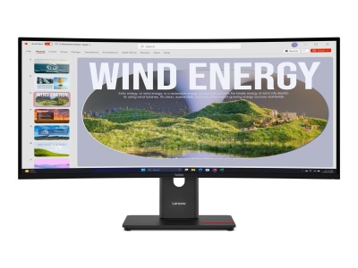 Lenovo | ThinkVision | T34WD-40 | 34 " | VA | 21:9 | 120 Hz | 4 ms | 3440 x 1440 pixels | 300 cd/m² | HDMI ports quantity 1 | Eclipse black | Warranty 36 month(s)