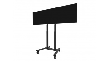 Neomounts Floor stand | ADM-875BL2 Dual screen adapter | Adjustable Height | 42-65 " | Maximum weight (capacity) 40 kg | Black