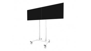 Neomounts Floor stand | ADM-875WH2 Dual screen adapter | Adjustable Height | 42-65 " | Maximum weight (capacity) 40 kg | White