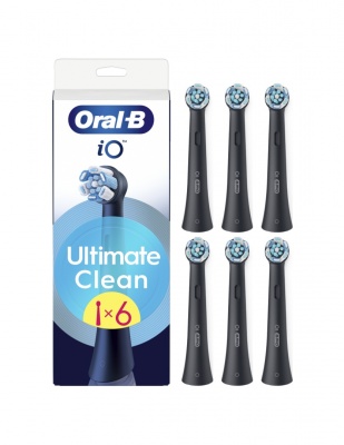 Oral-B | Replaceable toothbrush heads | iO UltimateClean | Heads | For adults | Number of brush heads included 6 | Black