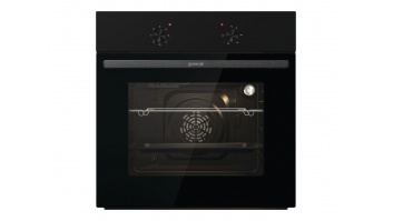 Gorenje Oven | BO6615E01B | 60 L | Electric | EnamelClean | Push pull buttons | Height 59.5 cm | Width 59.5 cm | Black