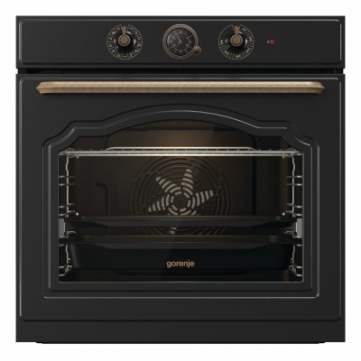 Gorenje Oven | BOS67372CLB | 77 L | Electric | AquaClean | Mechanical control | Steam function | Height 59.5 cm | Width 59.5 cm | Black