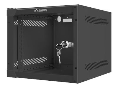 Lanberg | Rack cabinet 10" wall-mount 4U/280x310 (flat pack) with glass door | WF10-2304-10B | Black