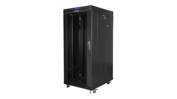 Lanberg | Rack cabinet 19" free-standing 27U/800x1200 (flat pack) with glass door, LCD | FF01-8227-12BL | Black