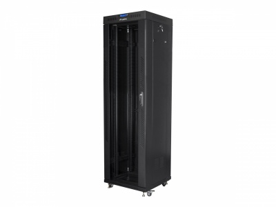 Lanberg | Rack cabinet 19" free-standing 42U/600x600 (flat pack) with glass door lCD V2 | FF01-6642-12BL | Black