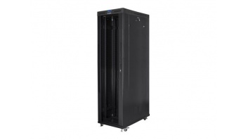 Lanberg | Rack cabinet 19" free-standing 47U/800x1200 (flat pack) with glass door, LCD | FF01-8247-12BL | Black