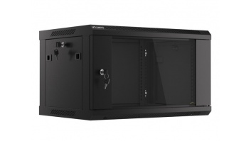 Lanberg | Rack cabinet 19" wall-mount 6U/600x450 (flat pack) with glass door V2 | WF01-6406-10B | Black