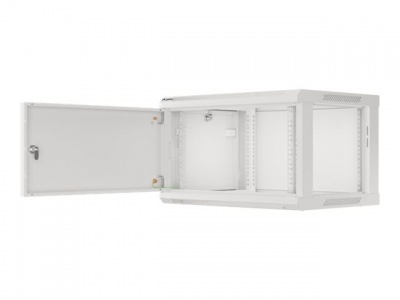 Lanberg | Rack cabinet 19" wall-mount 6U/600x450 for self-assembly with metal door (flat pack) | WF01-6406-00S | Grey