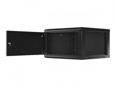 Lanberg | Rack cabinet 19" wall-mount 6U/600x600 for self-assembly with metal door (flat pack) | WF01-6606-00B | Black
