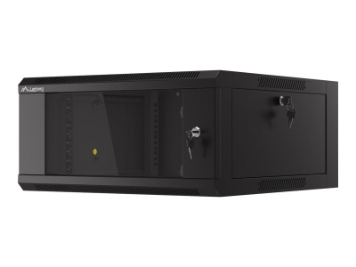 Lanberg | Rack cabinet 19" wall-mounted 4U 600 fast assembly (flat pack) | WFFA-5604-10B | Black