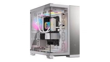Corsair PC Case | 6500X Dual Chamber | White/Satin Gray Aluminum | Mid-Tower | Power supply included No