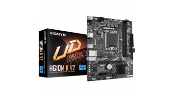 Gigabyte H610M K V2 | Processor family Intel | Processor socket LGA1700 | DDR5 | Supported hard disk drive interfaces M.2, SATA | Number of SATA connectors 2