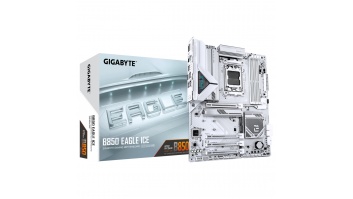 Gigabyte B850 EAGLE ICE | Processor family AMD | Processor socket AM5 | DDR5 | Supported hard disk drive interfaces SATA, M.2 | Number of SATA connectors 4