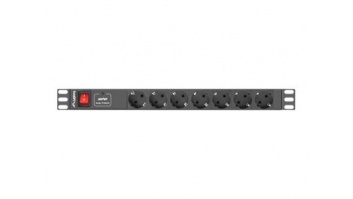 Lanberg Power Distribution unit (PDU) 19" 1U 16A 2m 7X Schuko oulets | PDU-07F-0200-BK