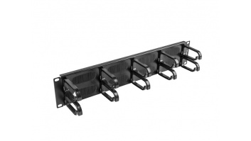 Lanberg 19" cable management brush panel 10 rings - type B 2U | AK-1204-B | Black