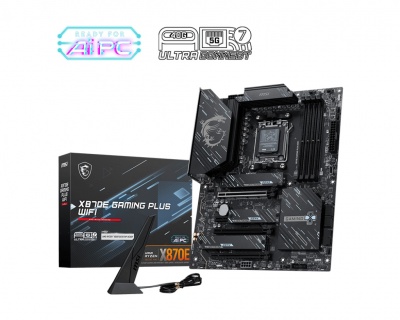 MSI X870E GAMING PLUS WIFI | Processor family AMD | Processor socket AM5 | DDR5 UDIMM | Supported hard disk drive interfaces SATA, M.2 | Number of SATA connectors 4