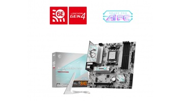 MSI B840M GAMING PLUS WIFI6E | Processor family AMD | Processor socket AM5 | DDR5 | Supported hard disk drive interfaces SATA, M.2 | Number of SATA connectors 4