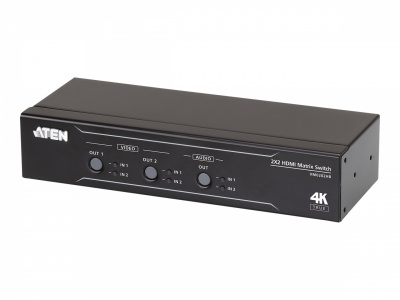 Aten 2x2 True 4K HDMI Matrix Switch with Audio De-Embedder | VM0202HB