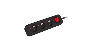 Lanberg Cable Power Strip, 3X French Outlets with Switch, Quality-Grade Copper, 1.5 m | PS1-03E-0150-BK