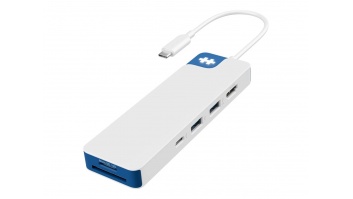 Hyper HyperDrive Flex 8 Port USB-C Hub, White/Blue | HD4102BUGL | HDMI ports quantity 1